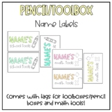 EDITABLE NAMES Pastel Labels for Pencil boxes, Toolboxes, 