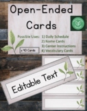 EDITABLE NATURE CARDS | Daily Schedule | Name Cards | Cent