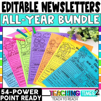 Preview of Editable Classroom Newsletter Templates Weekly Monthly Parent Communication