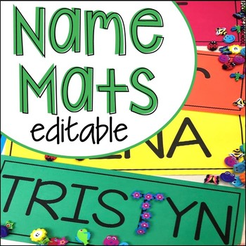 Preview of EDITABLE Name Mats for Preschool, Pre-K, and Kindergarten