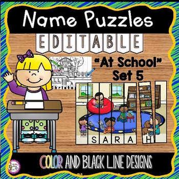 Preview of EDITABLE Name Practice Activity Puzzles