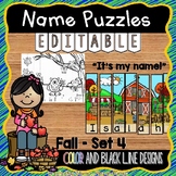 EDITABLE Name Practice Activity Puzzles for Fall