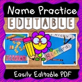 EDITABLE Name Practice Activity for Back to School