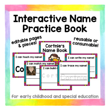 Preview of EDITABLE Name Practice Book | Skills Practice for ECE and SPED