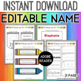 EDITABLE Name Practice Worksheet, Name Printable, Personal