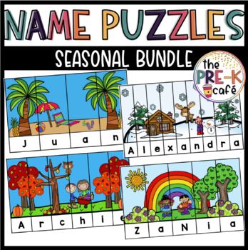 Preview of EDITABLE Name Puzzles Activities For ALL Seasons  ALL YEAR | first or last name