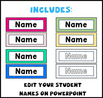 EDITABLE Name Tag Template | Back to School Student Plates and Labels