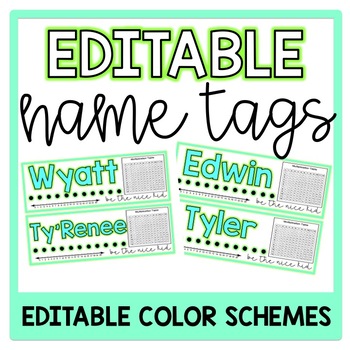 EDITABLE Name Tags by Early Edventures | TPT
