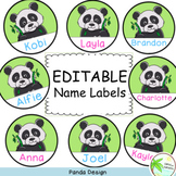 Name Tags | Pandas | Editable