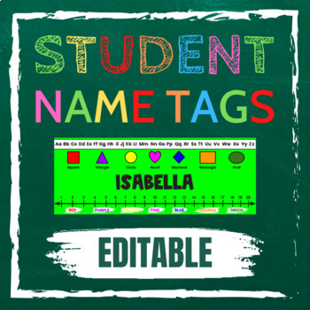 Preview of EDITABLE Name Tags | BRIGHT ASTRO Colors | Low PREP Custom AUTOFILL!