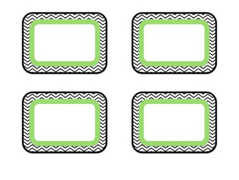 EDITABLE Name Tags {Black Chevron with Hot Pink, Lime Green, and Turquoise}