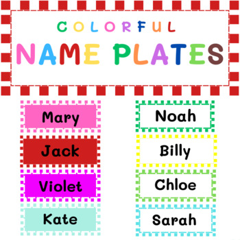 EDITABLE Name Tags - Colorful Name Plates for Student by Lucky Me for This