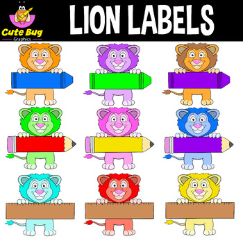 Preview of EDITABLE Name Tags / Name labels - Lion Theme | Classroom Decor | Clipart