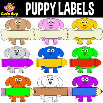 Preview of EDITABLE Name Tags / Name labels - Puppy Dog Theme | Classroom Decor