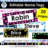 EDITABLE Name Tags | Polka Dot Name Plates