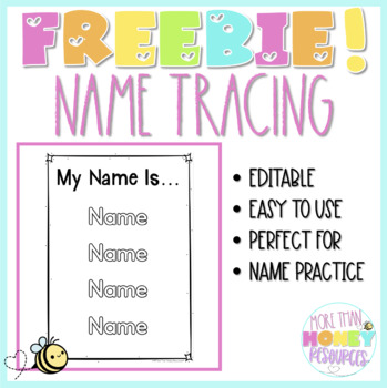 Preview of EDITABLE Name Tracing FREEBIE