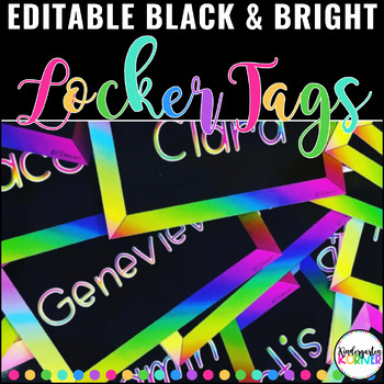 Preview of EDITABLE Labels, Locker Tags, Bin Labels, Individual Supplies, Rainbow Neon