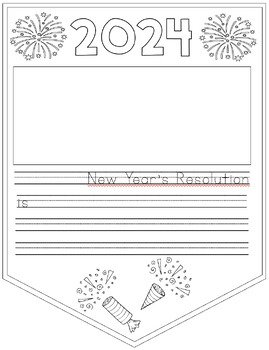 Preview of EDITABLE New Year's Resolution Pennant