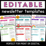 EDITABLE Newsletter Templates (8 color themes) | GOOGLE SL