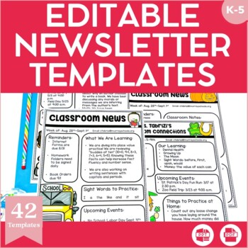 EDITABLE Newsletter Templates for Any Classroom