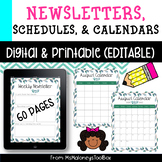 EDITABLE Newsletters, Calendars, & Schedules | Digital & Printable