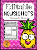 EDITABLE Newsletters in Tropical Pineapple Theme