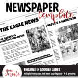 EDITABLE Newspaper Templates | Google Slides | Student New