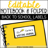 EDITABLE Notebook & Folder Labels
