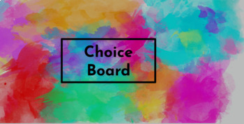 Preview of EDITABLE ONLINE CHOICE BOARD TEMPLATE Watercolor Animations and Menu Buttons