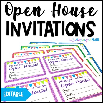 Preview of EDITABLE School Open House Invitation Card Templates