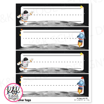EDITABLE Outer Space Theme Desk Name Tags Classroom Decoration by Kasey ...