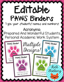 EDITABLE PAWS Binder {Student Organization Folder}