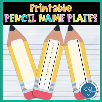 Preview of EDITABLE & PRINTABLE: #2 Pencil Name Plates and Labels Template
