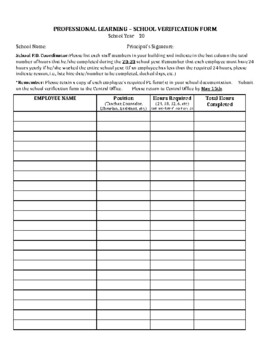 professional learning – school verification form(editable and fillable ...