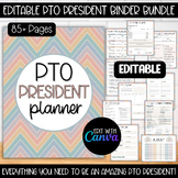EDITABLE PTO President Binder Planner Template Bundle, Mem