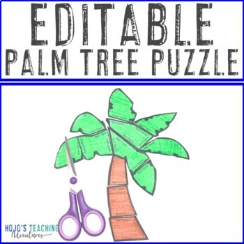 Preview of EDITABLE Palm Tree Craft | Beach Theme Activity or Classroom Decor Supplement