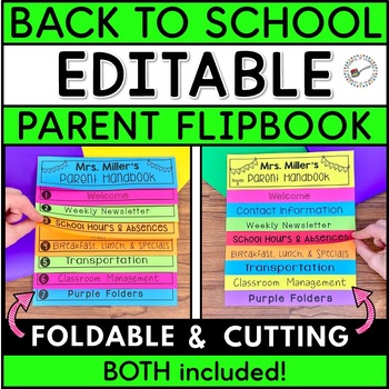 Preview of EDITABLE Parent Flipbook Handbook | Back to School Flipbook | Meet the Teacher