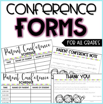 Preview of EDITABLE Parent-Teacher Conference Forms and Sign-in Sheets (English & Spanish)