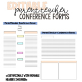 EDITABLE Parent Teacher Conference & Meeting Forms