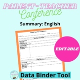 EDITABLE Parent-Teacher Conference Summary ENGLISH