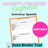EDITABLE Parent-Teacher Conference Summary SPANISH