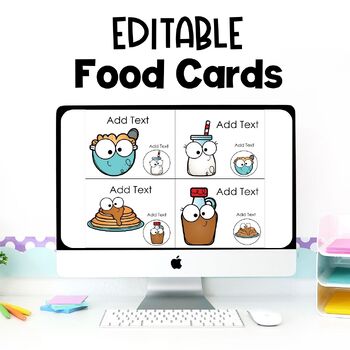 Preview of EDITABLE Food Partner Pairing Cards | Classroom Management | Google Drive