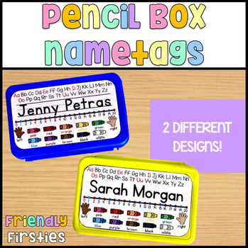 Preview of EDITABLE Pencil Box Name Tags / Name Plates