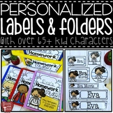 EDITABLE Personalized Kid Classroom Labels and Homework Fo