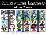 EDITABLE Personalized Student Bookmarks - Winter Theme