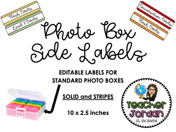 EDITABLE Photo Box Labels by Teacher Jordan