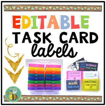 Preview of EDITABLE Task Card Labels {IRIS Boxes}