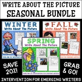 EDITABLE Picture Writing Prompts BUNDLE | Fall, Winter & S