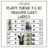 EDITABLE Plant Theme 10 Drawer Cart Labels