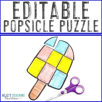 Preview of EDITABLE Popsicle Craft Template | Great for an Summer or Back to School